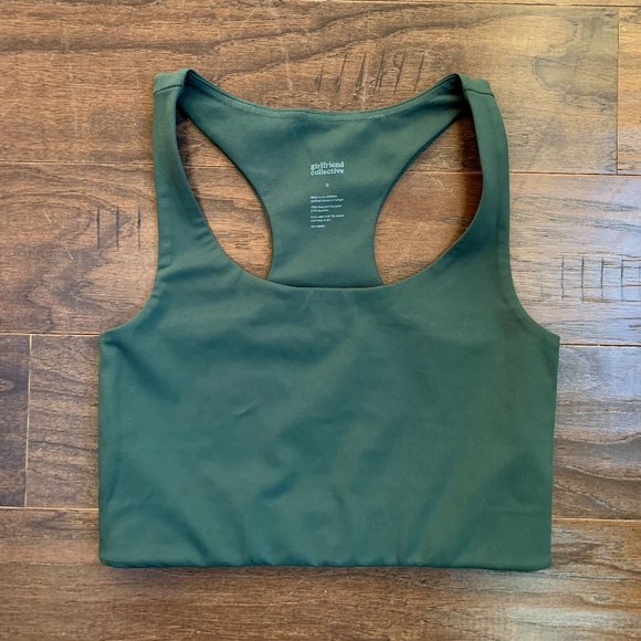 Girlfriend Collective Paloma Bra in Moss - Picture 1 of 6